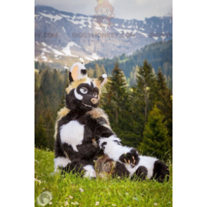 Disfraz de mascota BIGGYMONKEY™ de animal blanco y negro de