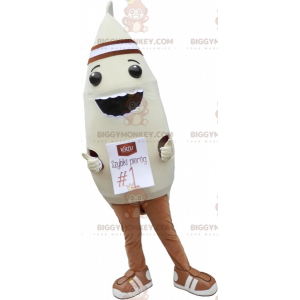 BIGGYMONKEY™ Mascot Costume Steamer Dumpling Beige and Brown -