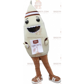 BIGGYMONKEY™ Mascottekostuum Steamer Dumpling Beige en Bruin - Niet-geclassificeerde mascottes - BiggyMonkey.com