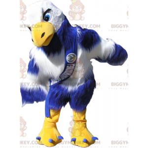 Giant Blue Yellow and White Vulture BIGGYMONKEY™ Mascot Costume