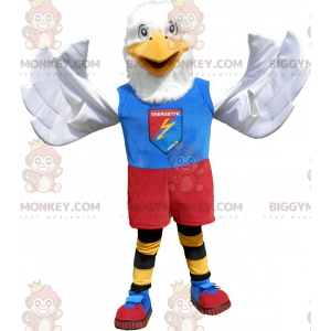 Witte adelaar BIGGYMONKEY™ mascottekostuum in kleurrijke