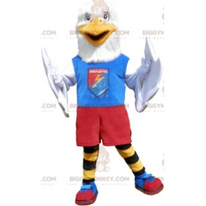 Στολή μασκότ White Eagle BIGGYMONKEY™ σε πολύχρωμα αθλητικά