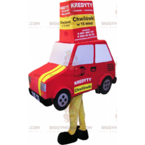 Traje de mascote BIGGYMONKEY™ para carro gigante vermelho e