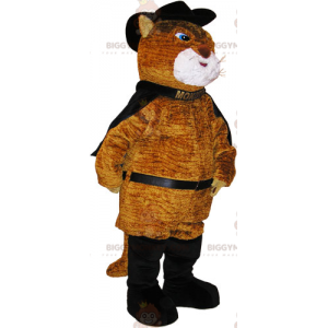 BIGGYMONKEY™ maskotkostume Stor brun kat med pus i støvler -