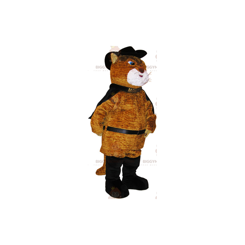 BIGGYMONKEY™ maskottiasu Iso ruskea kissa pussissa saappaissa