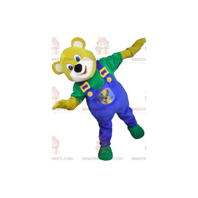 Costume de mascotte BIGGYMONKEY™ d'ours jaune avec une Costume de mascotte BIGGYMONKEY™ d'ours jaune avec une