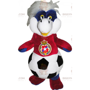 BIGGYMONKEY™ Plush Mascot Costume with Balloon Body and Soccer