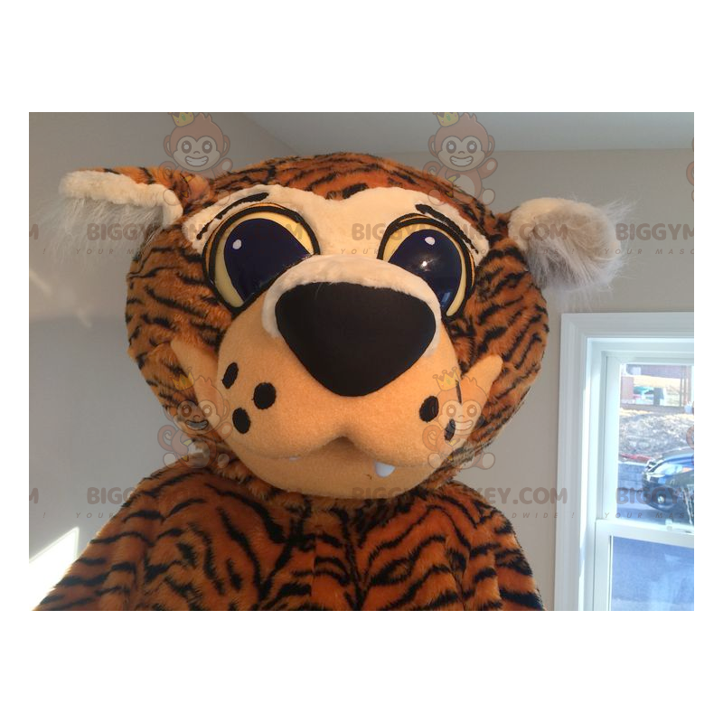 Costume mascotte BIGGYMONKEY™ con occhi grandi di tigre Costume mascotte BIGGYMONKEY™ con occhi grandi di tigre