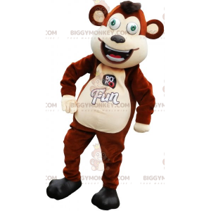Legrační kostým hnědá a béžová opice BIGGYMONKEY™ maskot –