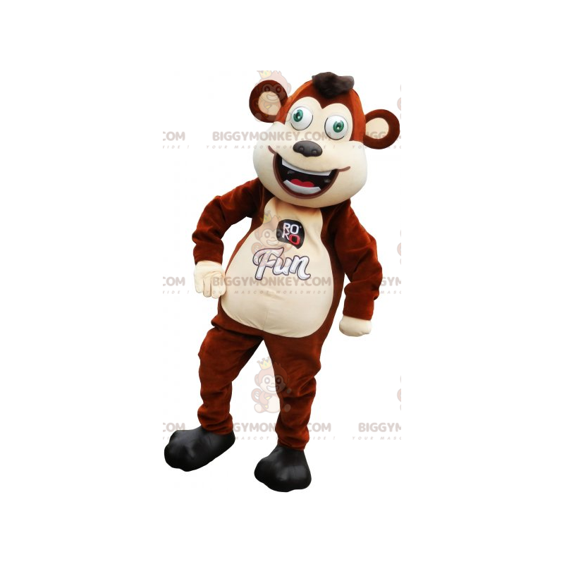 Costume de mascotte BIGGYMONKEY™ de singe marron et beige Costume de mascotte BIGGYMONKEY™ de singe marron et beige