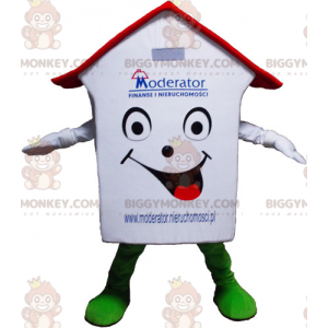 Very Smiling Red and Green White House BIGGYMONKEY™ Mascot