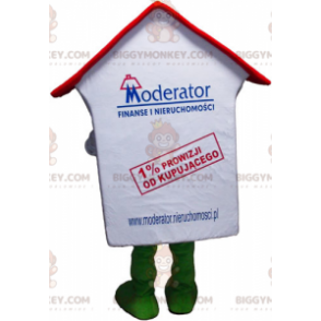 Costume da mascotte BIGGYMONKEY™ della casa bianca rossa e
