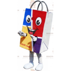 Leende färgglada papperspåse BIGGYMONKEY™ maskotdräkt - Oklassificerade maskot - BIGGYMONKEY_06488 - BiggyMonkey.com