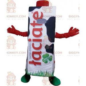 Costume de mascotte BIGGYMONKEY™ de brique de lait géante