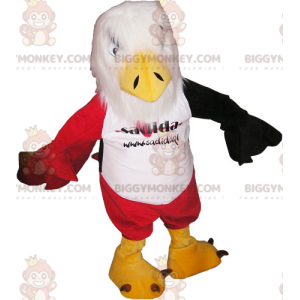 Red and Black White Eagle BIGGYMONKEY™ Mascot Costume with Red