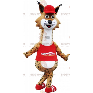 Traje de mascote de lince malhado engraçado BIGGYMONKEY™ com