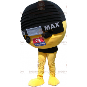 Γιγαντιαία μαύρη και κίτρινη στολή μασκότ Micro BIGGYMONKEY™ -