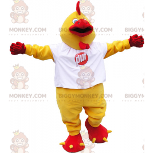 Giant Yellow and Red Rooster BIGGYMONKEY™ Mascot Costume with