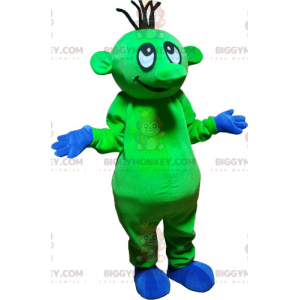 Traje de mascote de alienígena verde chamativo engraçado