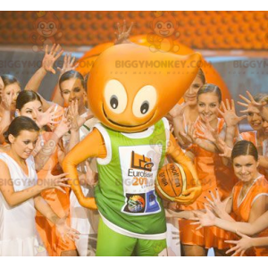 Costume de mascotte BIGGYMONKEY™ de bonhomme orange très