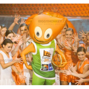 Very Smiling Orange Man BIGGYMONKEY™ Mascot Costume -