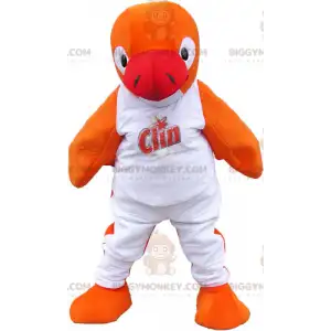 Oranje pinguïn BIGGYMONKEY™ mascottekostuum in witte outfit -