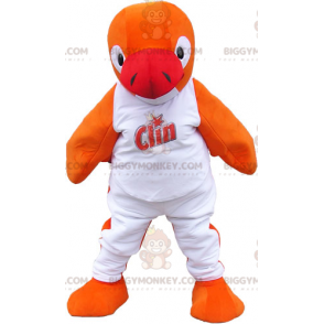 Orange Penguin BIGGYMONKEY™ maskotkostume i hvidt outfit - Fiskmascotter - BIGGYMONKEY_06511 - BiggyMonkey.com