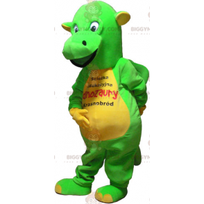 Näyttävä vihreä ja keltainen dinosaurus BIGGYMONKEY™ maskottiasu - Dinosaurusten maskotit - BIGGYMONKEY_06512 - BiggyMonkey.com