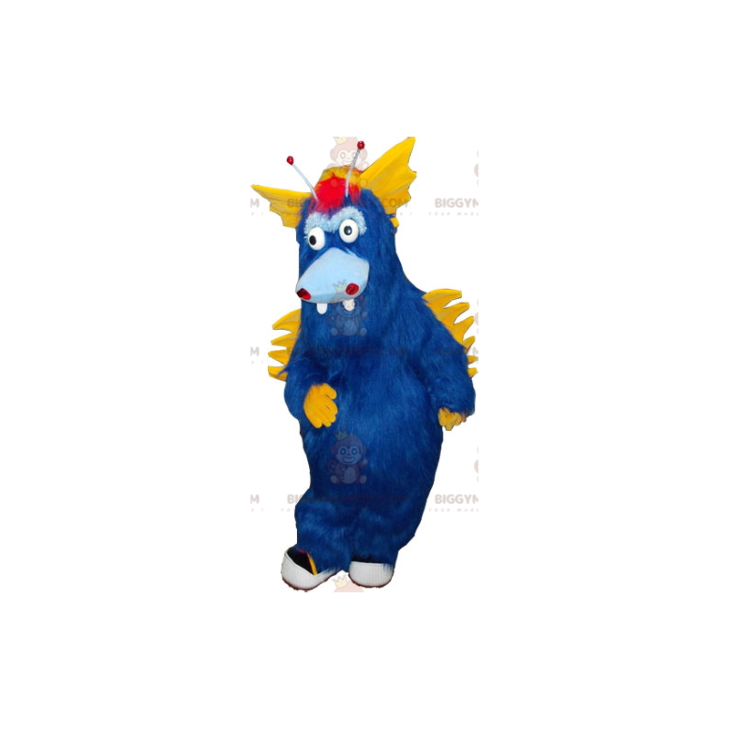 BIGGYMONKEY™ Costume da mascotte mostro grande peloso blu e BIGGYMONKEY™ Costume da mascotte mostro grande peloso blu e