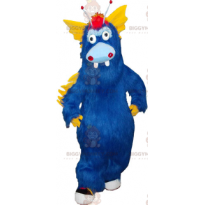 BIGGYMONKEY™ store lodne blå og gule monstermaskotkostyme - Monster maskot - BIGGYMONKEY_06514 - BiggyMonkey.com