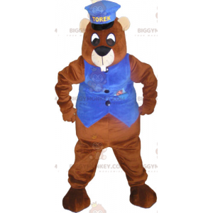 BIGGYMONKEY™ Giant Brown Beaver Mascot Costume With Kepi And