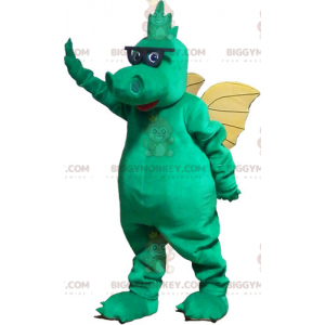 Costume de mascotte BIGGYMONKEY™ de dragon vert avec des ailes