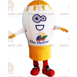 White and Yellow Giant Light Bulb BIGGYMONKEY™ Mascot Costume –