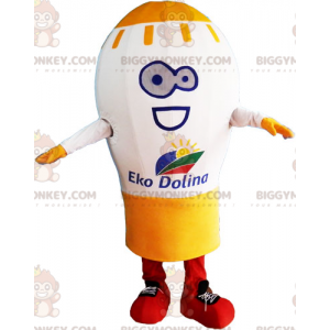 White and Yellow Giant Light Bulb BIGGYMONKEY™ Mascot Costume -