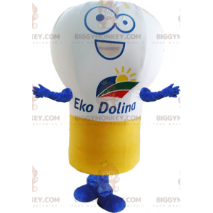 Giant White Yellow Blue Light Bulb BIGGYMONKEY™ Mascot Costume