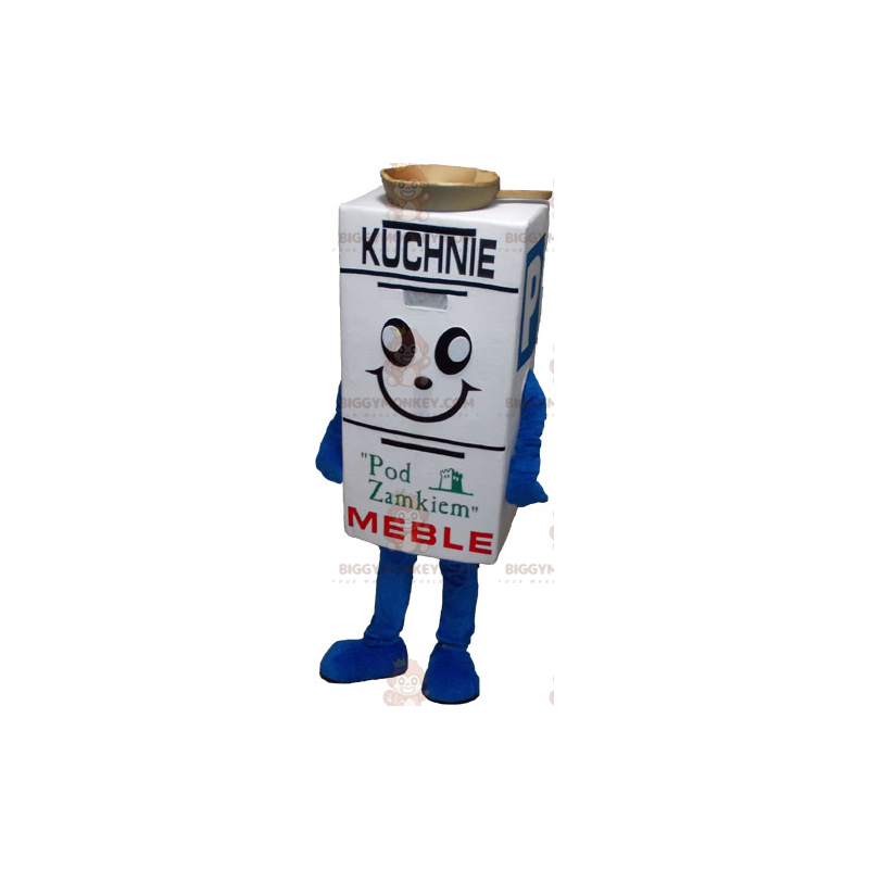 White Giant Milk Brick BIGGYMONKEY™ maskotkostume - Mad maskot - BIGGYMONKEY_06527 - BiggyMonkey.com