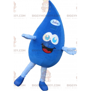 Costume de mascotte BIGGYMONKEY™ de goutte d'eau bleue géante