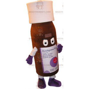 Brown and White Flask BIGGYMONKEY™ Mascot Costume. Lotion