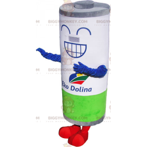 Kostým maskota BIGGYMONKEY™ s úsměvem Bílá Šedá Zelená –