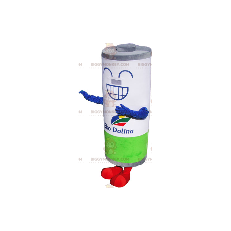 Costume da mascotte BIGGYMONKEY™ gigante bianco grigio verde Costume da mascotte BIGGYMONKEY™ gigante bianco grigio verde