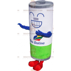 Traje de mascote BIGGYMONKEY™ pilha gigante branco cinza verde