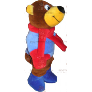 Καφέ στολή μασκότ Teddy BIGGYMONKEY™. αρκουδάκι -