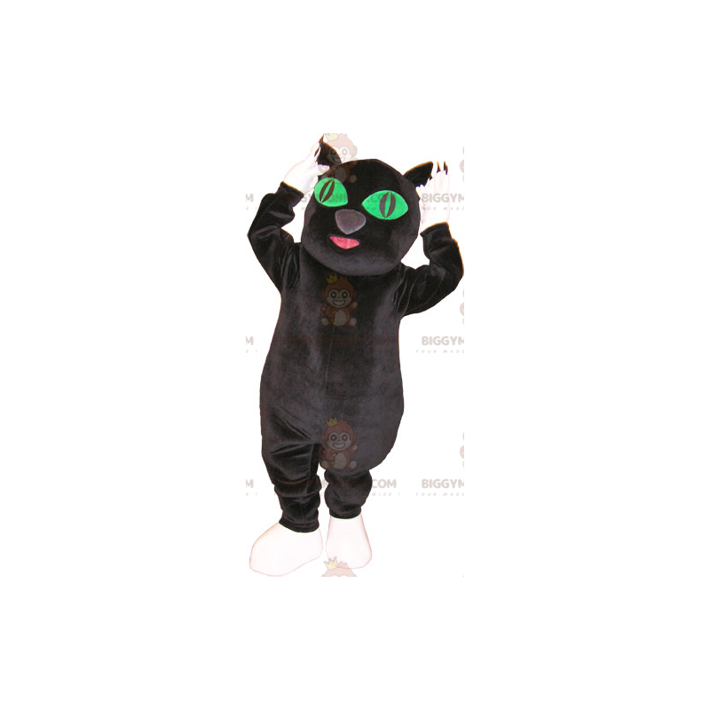 Traje de mascote BIGGYMONKEY™ Grande gato preto e branco com Traje de mascote BIGGYMONKEY™ Grande gato preto e branco com