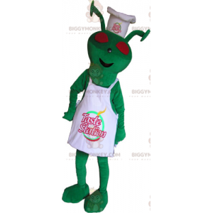 Alien BIGGYMONKEY™ maskotkostume klædt i kokketøj -