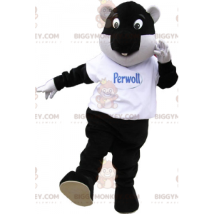 BIGGYMONKEY™ Big Funny Looking Black and White Beaver Mascot