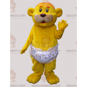 BIGGYMONKEY™ μασκότ στολή Yellow Bear που φοράει πάνα - Μασκότ αρκούδας - BIGGYMONKEY_06556 - BiggyMonkey.com
