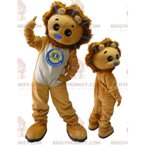 2 BIGGYMONKEY™s mascot. BIGGYMONKEY™s brown lion and cub mascot