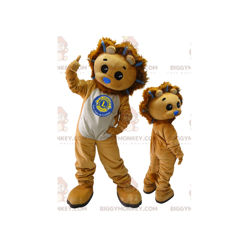 2 mascota de BIGGYMONKEY™. La mascota del cachorro y el león