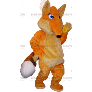 BIGGYMONKEY™ maskotkostume kæmpe orange ræv med stor hale -