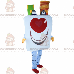 Festive BIGGYMONKEY™ mascot costume with square head and